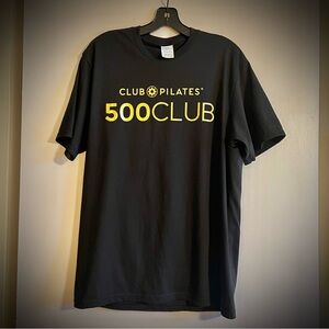 Club Pilates 500 Club Black & Gold T-Shirt, Medium, NWOT